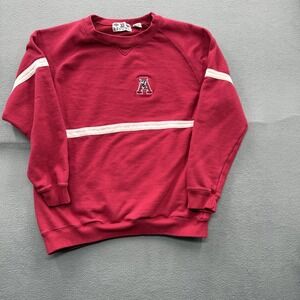 Vintage Resort Sweatshirt Mens Large Red Striped Collegiate A Fleece Crewneck